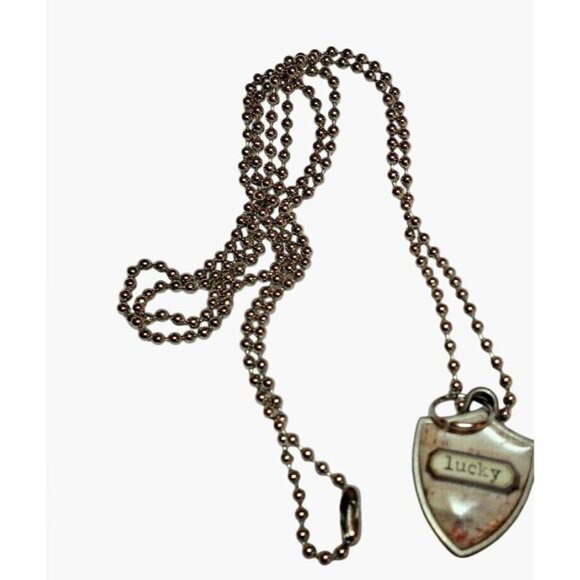 Shield Shaped Lucky Pendant Necklace - Picture 3 of 7